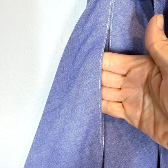 Miss Sixty Strapless Chambray Dress Blue Pockets Retro 10 - Picture 9 of 13